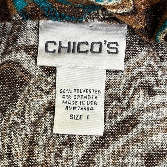 Chico's Kimono Floral Paisley gold long sleeve open front lightweight Cardigan - Picture 3 of 12